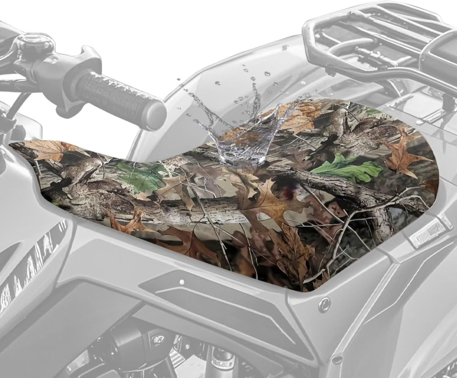 Camo Hunting Forest ATV Seat Cover Four Wheeler Accessories Breathable Padded Protector ATV Back Seat Powersports Cushion Covers Universal Waterproof Elastic