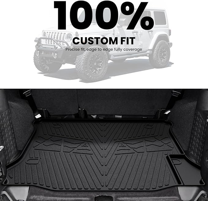 LASFIT Trunk Mat for Jeep Wrangler 2011-2018 JK Unlimited 4-Door All Weather - Image 8