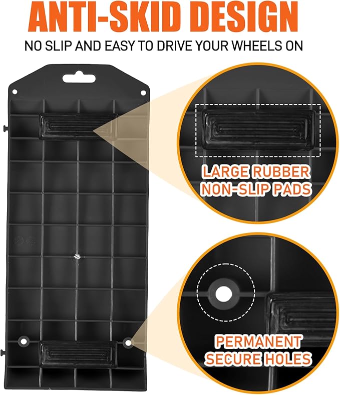 Tire Saver Ramps Anti-Slip Pads Design, 4 Pack Car Tire Wheel Ramps - Image 4