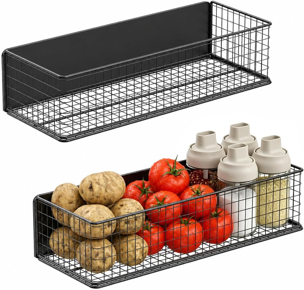 ulibermagnet magnetic baskets fridge organizers, large capacity metal, main product view