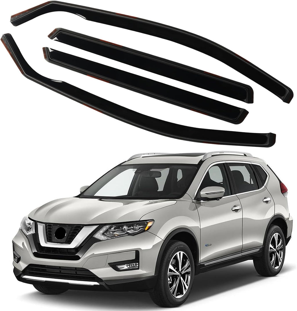 4PCS in Channel Rain Guards for 2014-2020 Nissan Rogue S SV SL, Durable Window