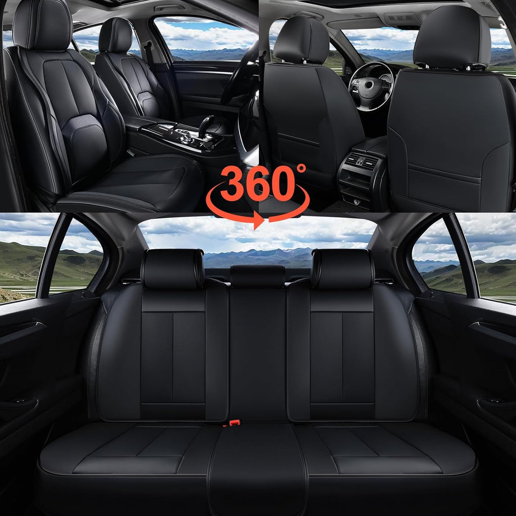 coverado car seat covers full set, premium nappa showing dimensions