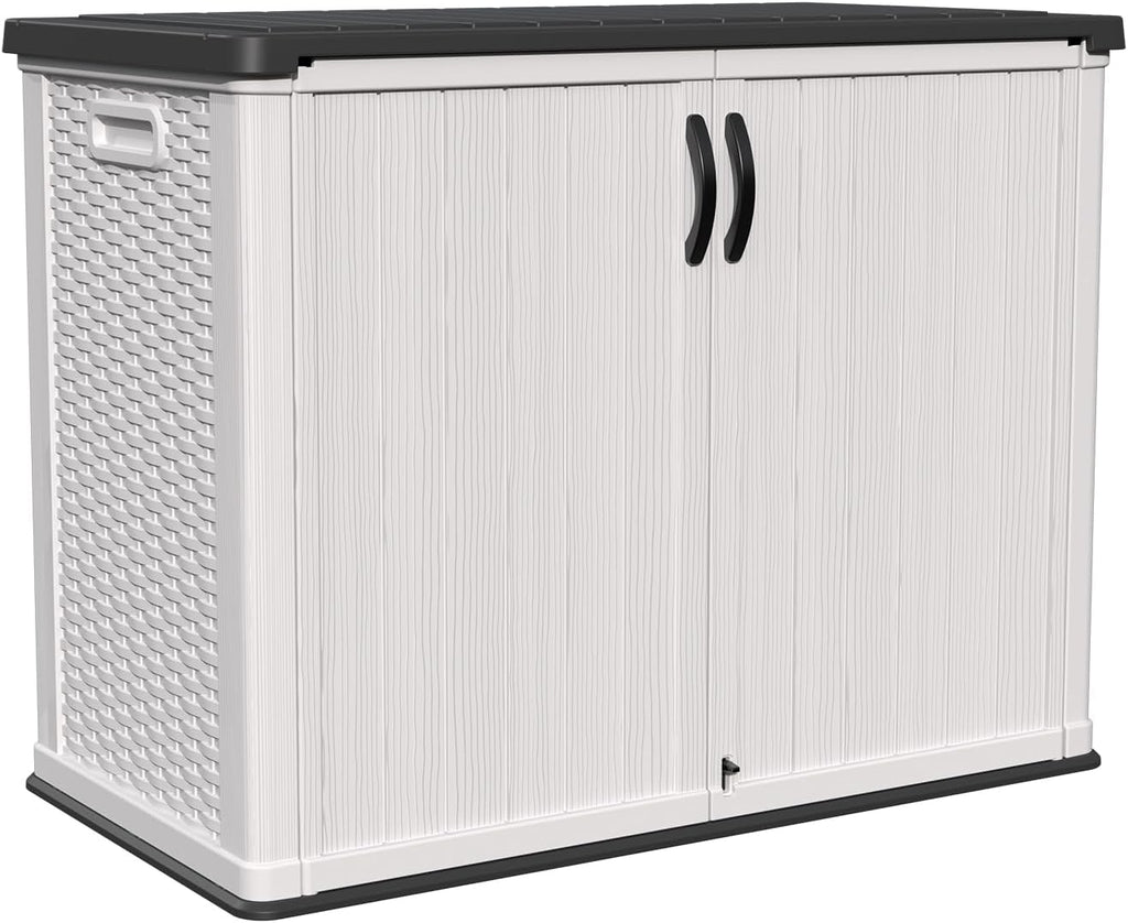 Patiowell 26 Cu.ft Plastic Outdoor Storage Shed w/o Shelf, Lockable Waterproof