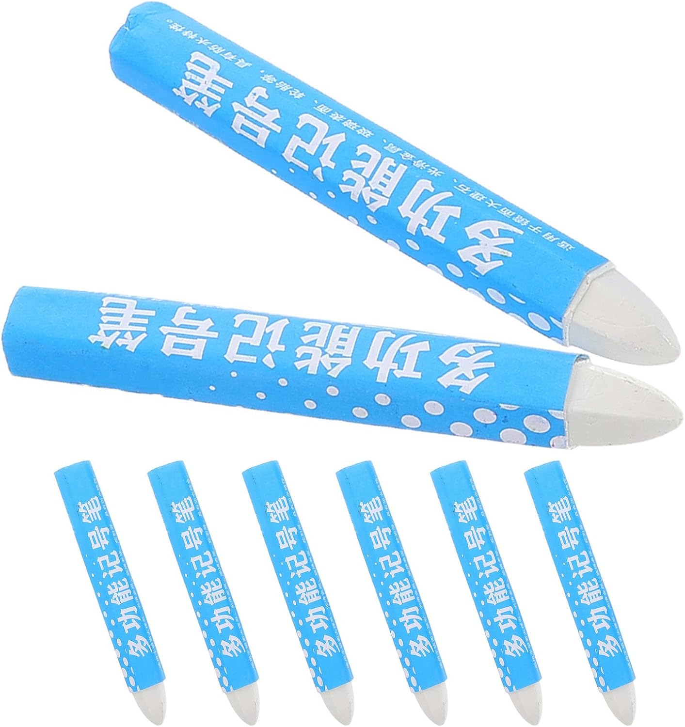balacoo 8pcs White Wax Tire Marker Pens Water-resistant and Smudge-proof Crayons for Rubber Tires and Leather for Garage Marking