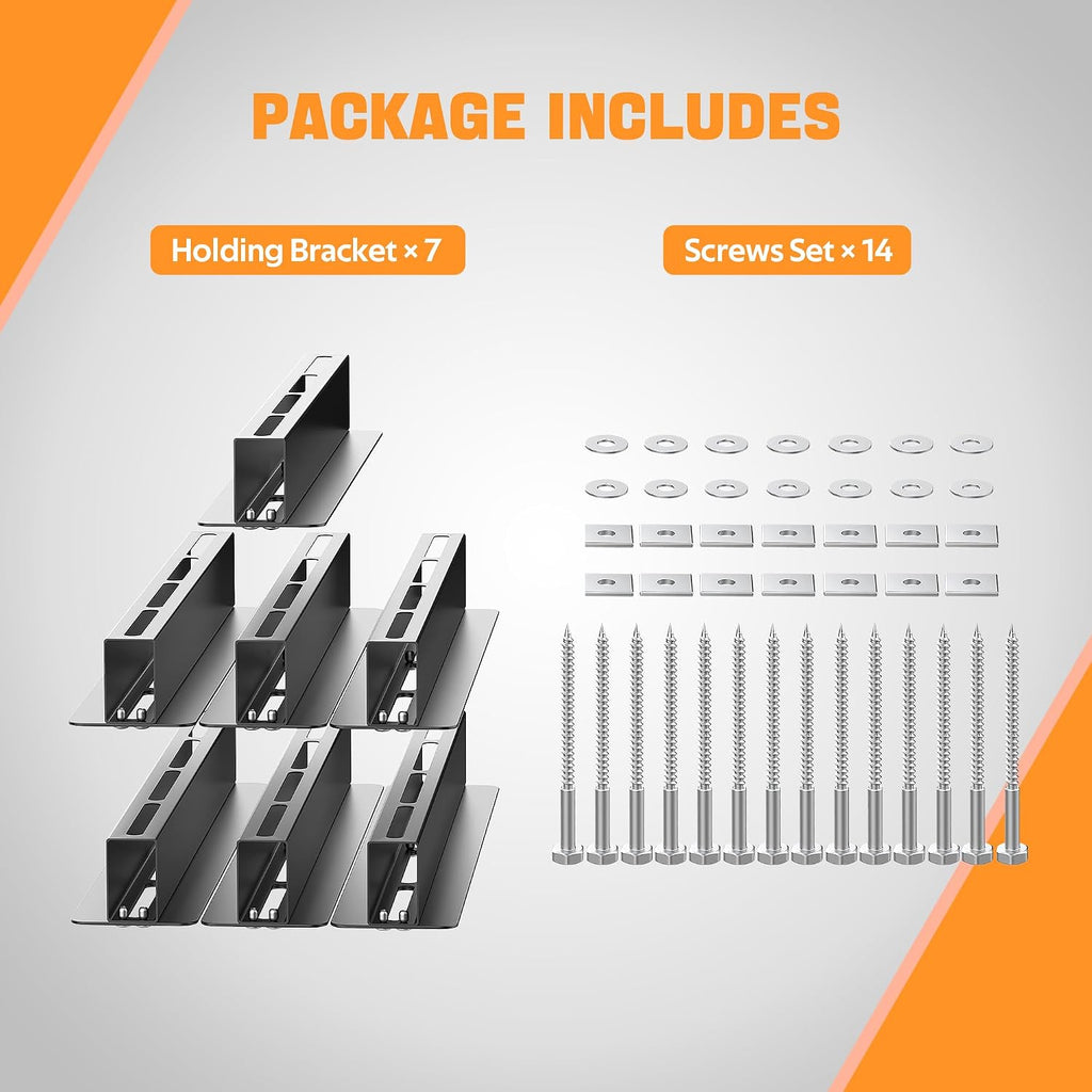 ultrawall overhead garage storage racks for bins, ceiling, side view