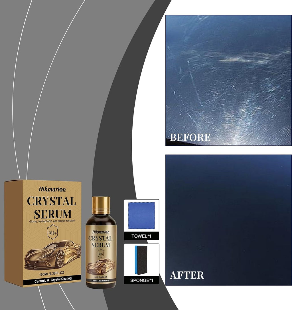 VelnovaFlo® Crystal Serum 9H+ Graphene Ceramic Coating, Advanced Auto Car Detailing Coat Restore for Paint Glass Wheel, Gloss Boost Hydrophobic Scratch Resistant, 100ML with Accessories