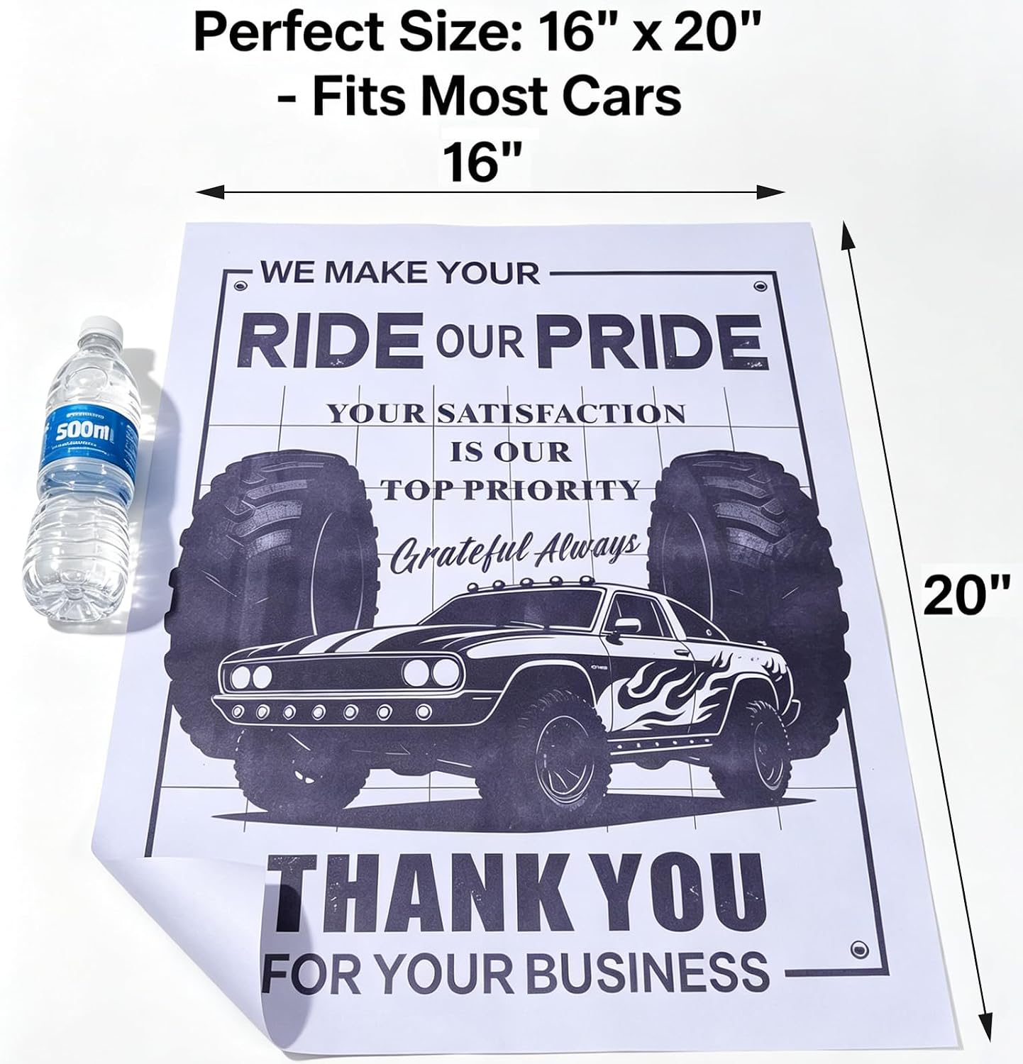100pcs Disposable Paper Floor Mats for Cars, Paper Mats for Car Detailing, White Vehicle Interior Protection for Auto Detailing, Repair & Wash - 16x20 Inch