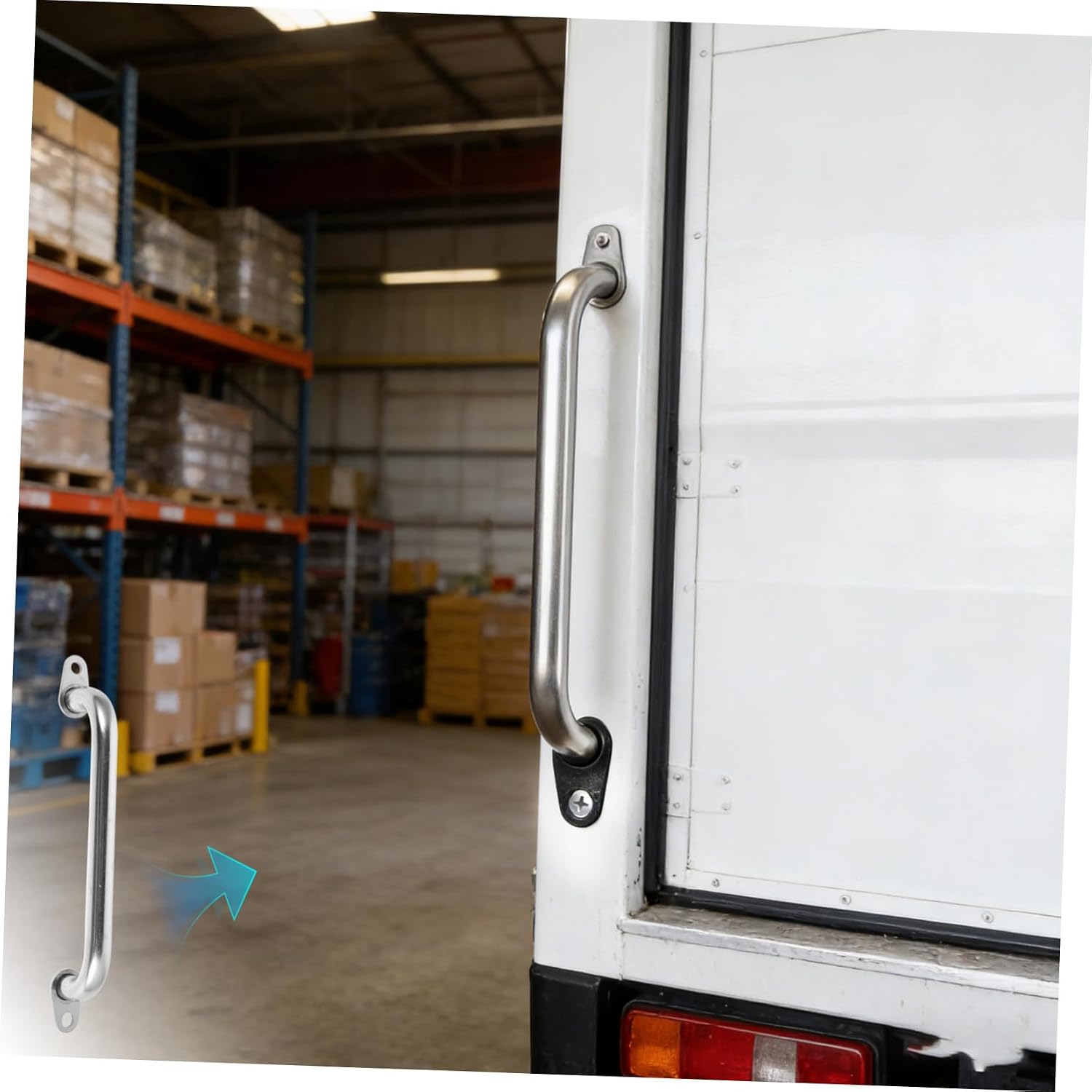 Commercial Truck Rear Door Grab Bar 268mm Stainless Steel Pull Handle for Box Van Utility Trailer Outdoor Use