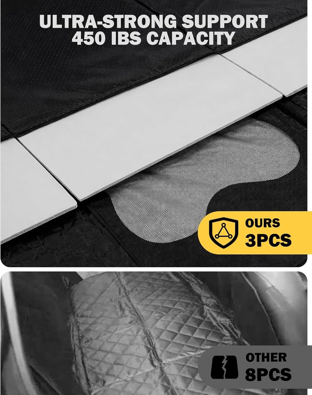 back seat extender for dogs, waterproof dog car showing dimensions