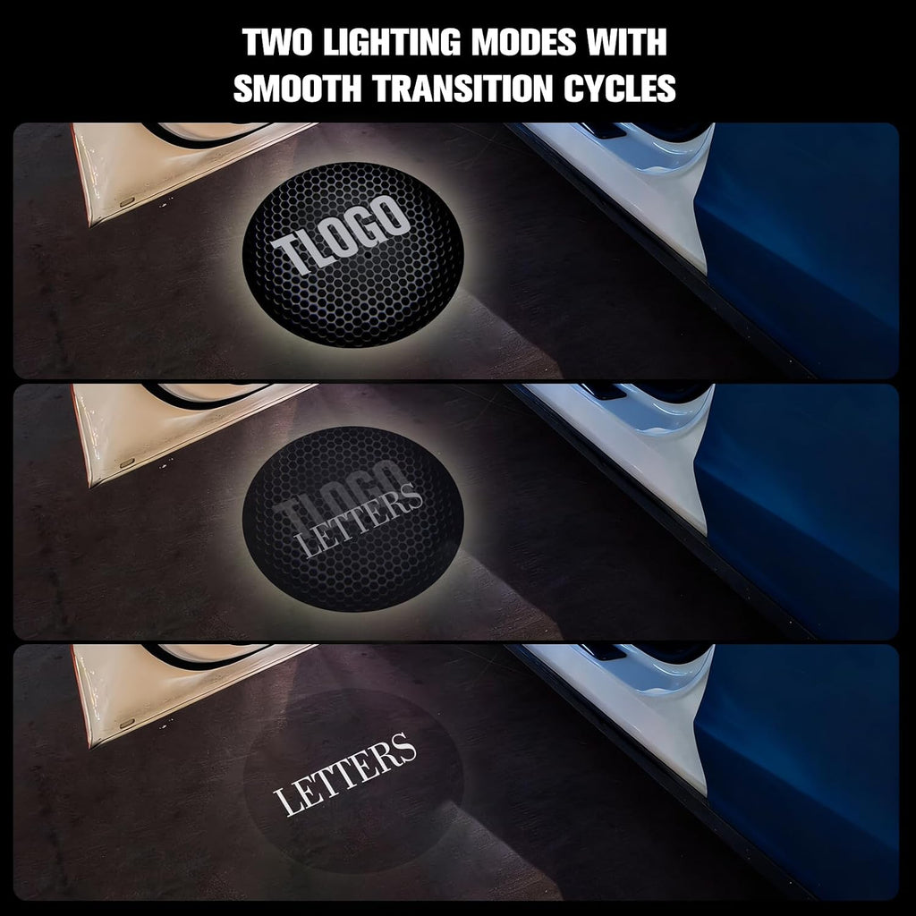 Car Door Logo Projector Lights – 2 LIghts Compatible with Tesla Accessories for Model Y / 3 / S/X (2016-2026), Ultra-Bright 3D Welcome Lights (4-Pack), No Fade HD Projection