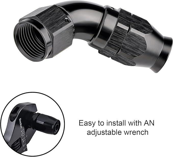 EVIL ENERGY 12AN 60 Degree PTFE One Piece Full Flow End Hose Fitting Aluminum - Image 6