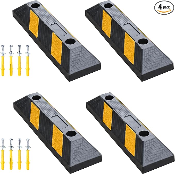 OrangeStar 21" Rubber Parking Curbs, Heavy Duty Garage Floor Wheel Stopper by OrangeStar