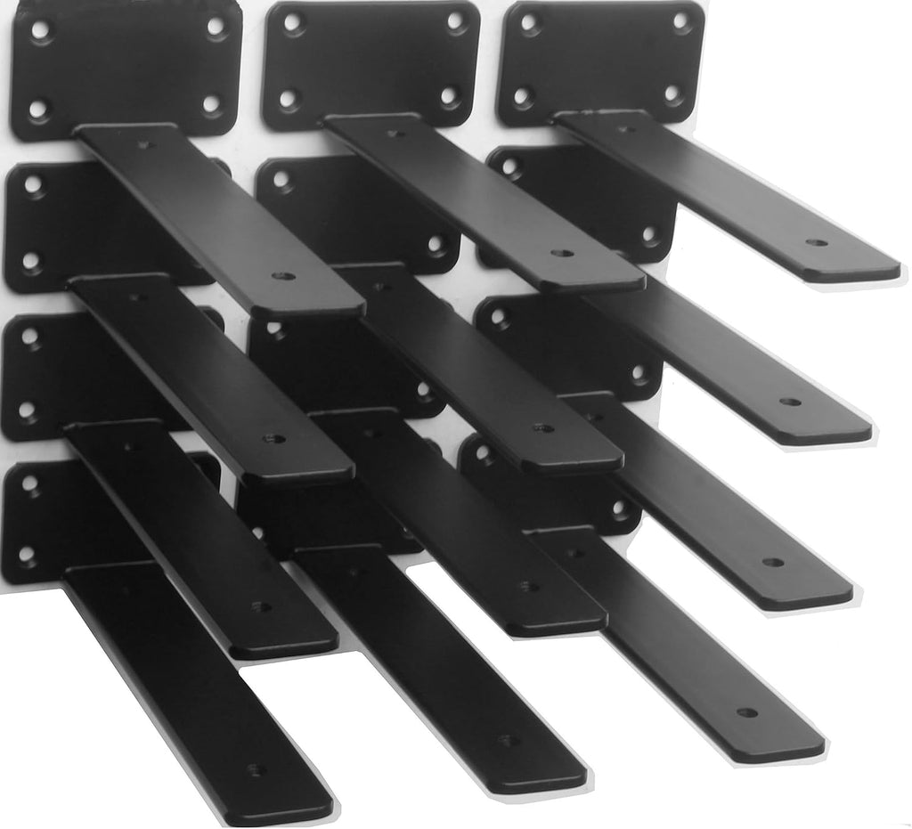8 inch black hidden l shelf bracket (1/5, main product view
