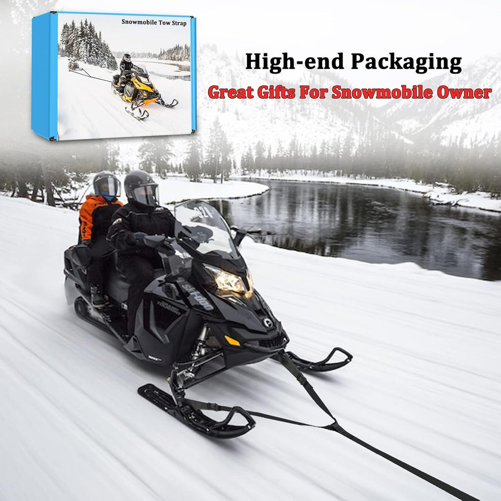 Snowmobile Tow Strap with Hook, 19ft Tow Rope, Quick Hook Up for Sled, Skidoo, ATV, Emergency Kit Accessory