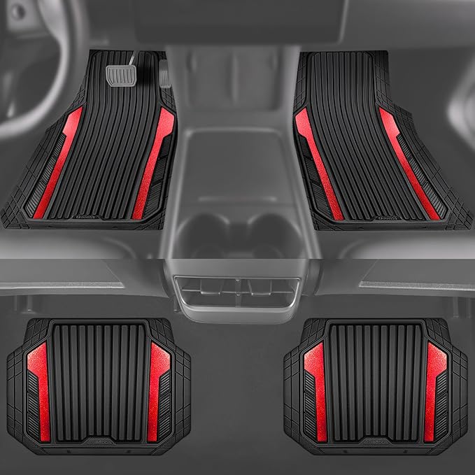 CAR PASS Heavy Duty Rubber Car Mats Metallic S~L Size, Aluminum Film All - Image 5