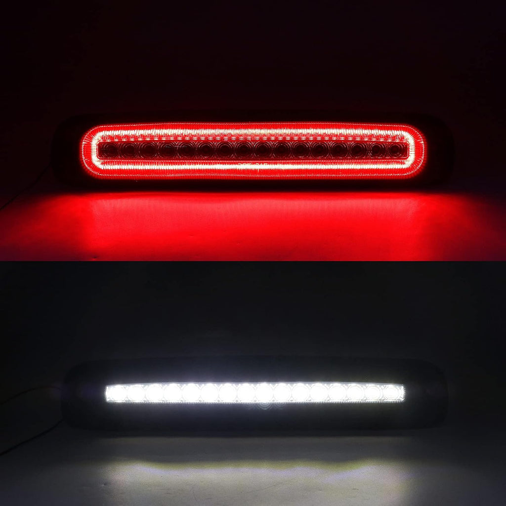R&F Auto LED Smoked Third Brake Light with Seal Foam Gaskets Replacement for Silverado & Sierra 1500/2500/3500 HD Classic (1999-2007) Pickup Trucks Roof Cargo Lights Strobe High Mount Stop Lamp