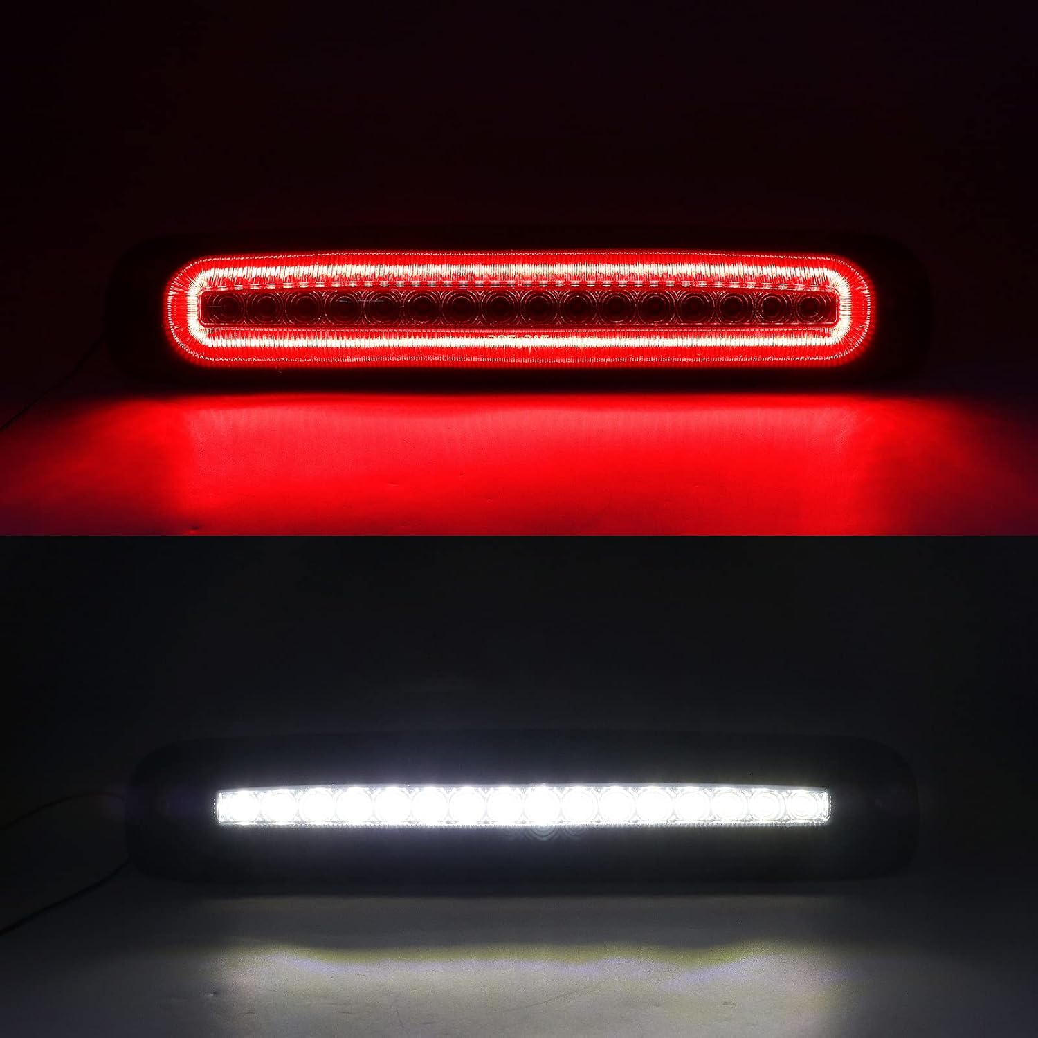 R&F Auto LED Smoked Third Brake Light with Seal Foam Gaskets Replacement for Silverado & Sierra 1500/2500/3500 HD Classic (1999-2007) Pickup Trucks Roof Cargo Lights Strobe High Mount Stop Lamp