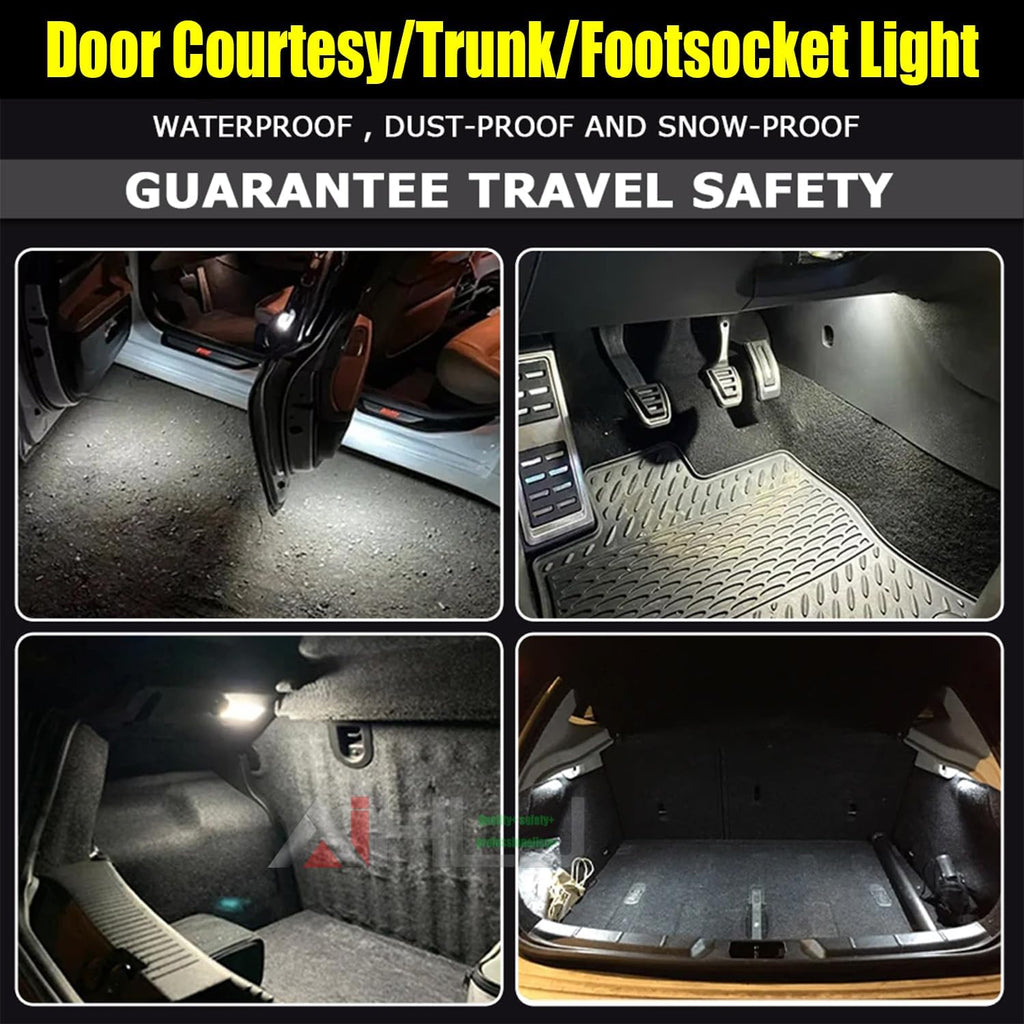 AJHLJ® 2Pcs LED Interior Lamp For Volvo V40 V60 S60 S80 XC40 XC60 XC70 XC90 White Door Courtesy Luggage Trunk Footwell Light Assembly
