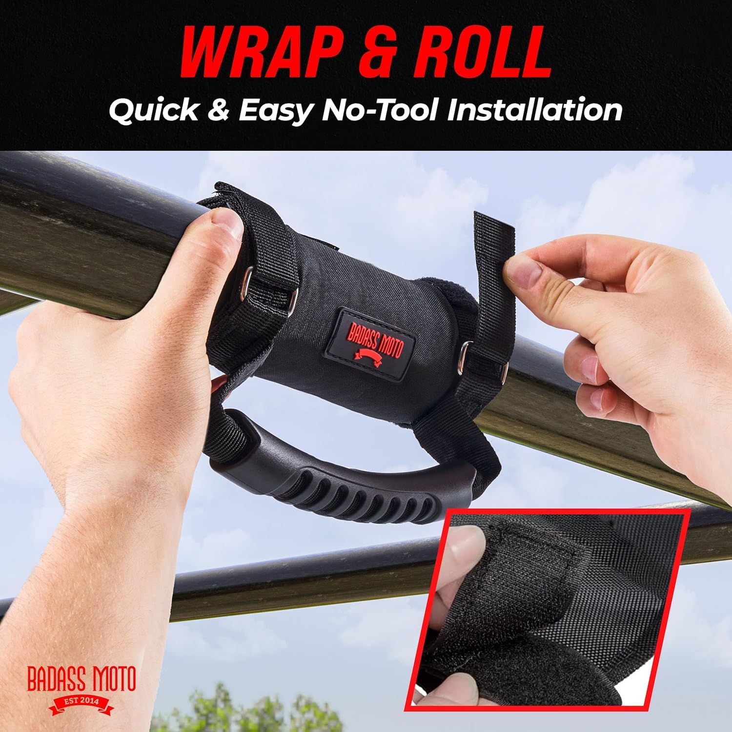 Badass Moto Roll Bar Grab Handles - SXS, ATV, & UTV Grab Handles Grips