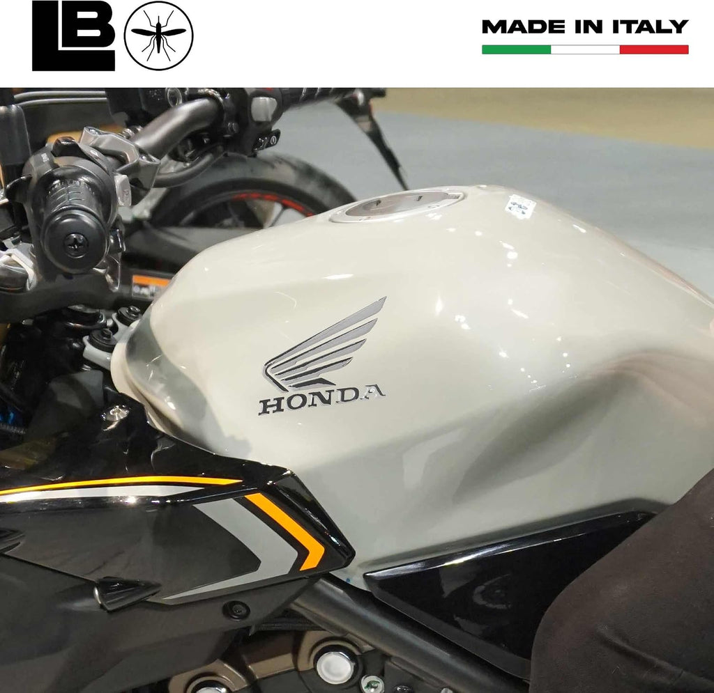labelbike - 3D Stickers Motorcycle Logo Emblems Wings Compatible with Honda - Chrome Color