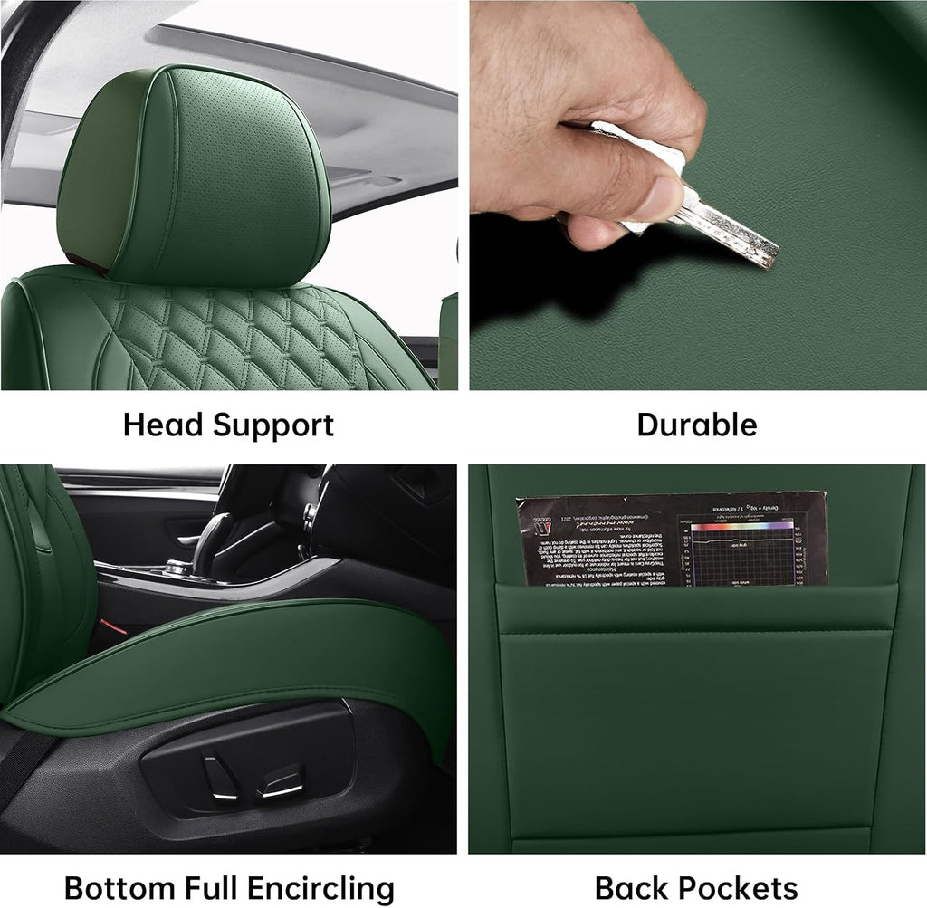 green car seat covers full set,5 seat leather, view 9