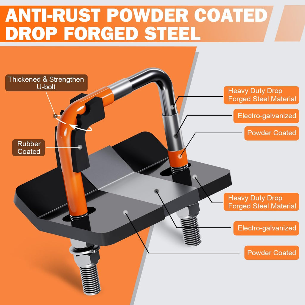 Hitch Tightener, Heavy Duty Anti-Rattle Hitch Stabilizer for 2" Hitch, Trailer Hitch Stabilizer with Rubber Isolator & Wrench for Hitch Mount, Cargo Carrier, Bike Rack (1 Pack, Orange & Black)