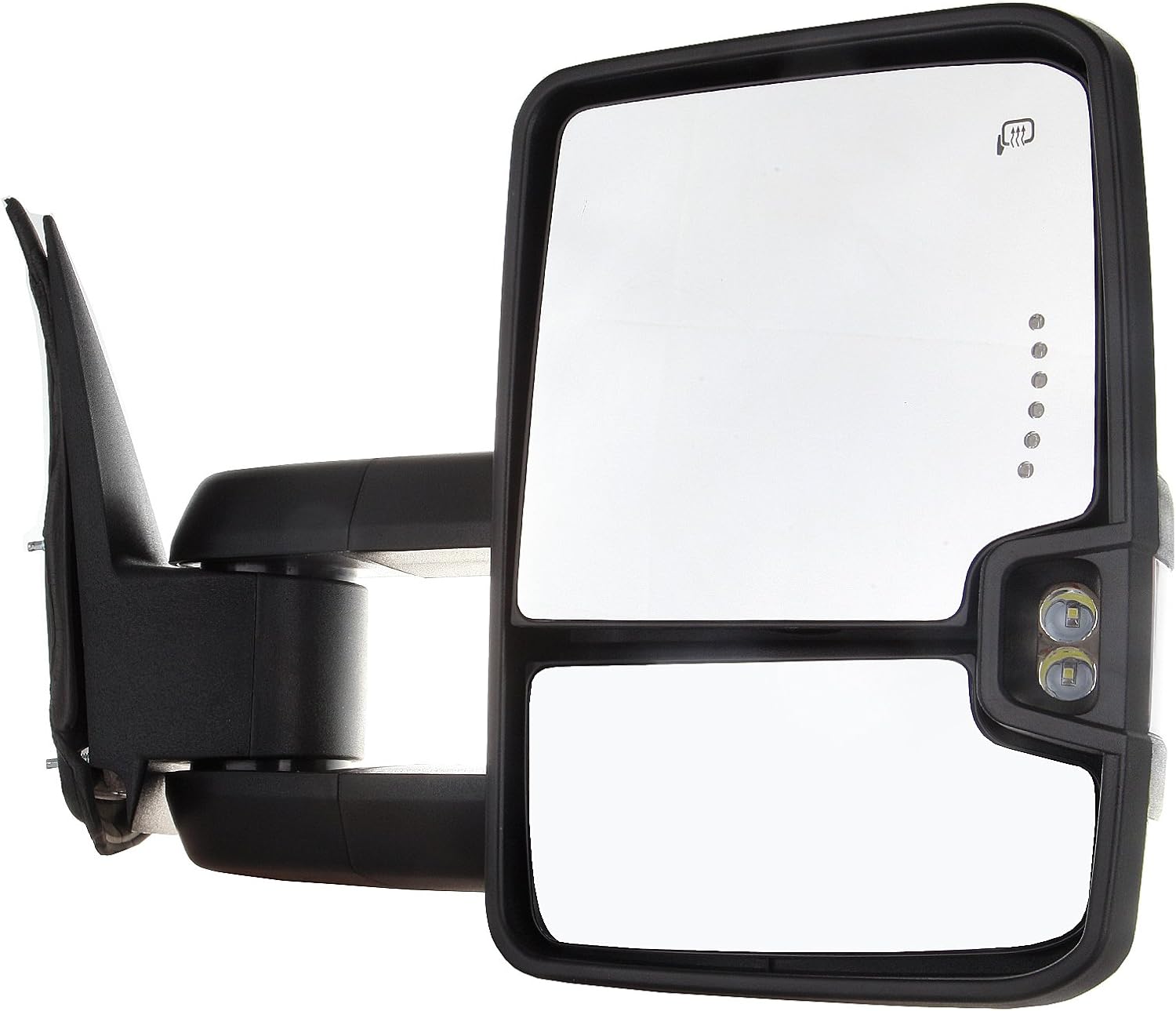 A Pair Heated Towing Mirrors Fits 2001-2002 for GMC Sierra 1500 HD/2500 HD/3500, Power Adjusted View Mirror with LED Turn Signal Light