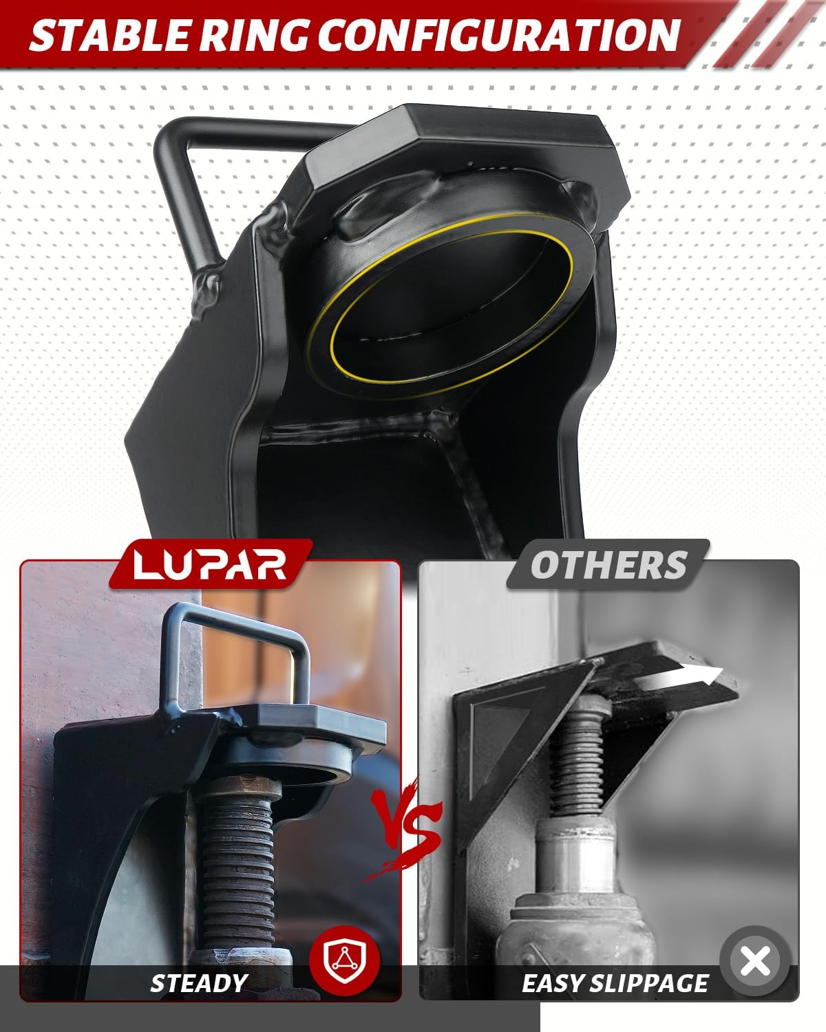 Heavy-Duty Shipping Container Jack Lug with U-Shaped Handle, Storage Container Leveler Booster, Black