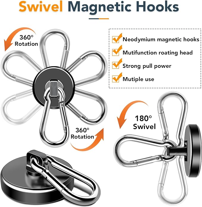 MIKEDE Magnetic Hooks Heavy Duty, 110LBS+ Strong Neodymium Magnets - Image 5