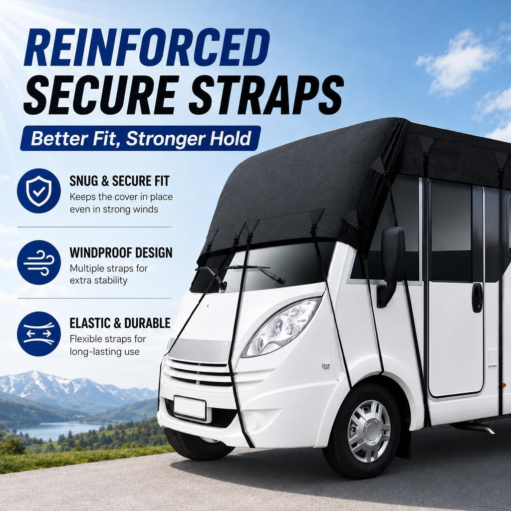 Camper Roof Cover for Fleetwood Bounder 33D 2013-2015, Class A Motorhome RV Roof Cover with Straps All-Season Water-Resistant Oxford Fabric Roof Protector