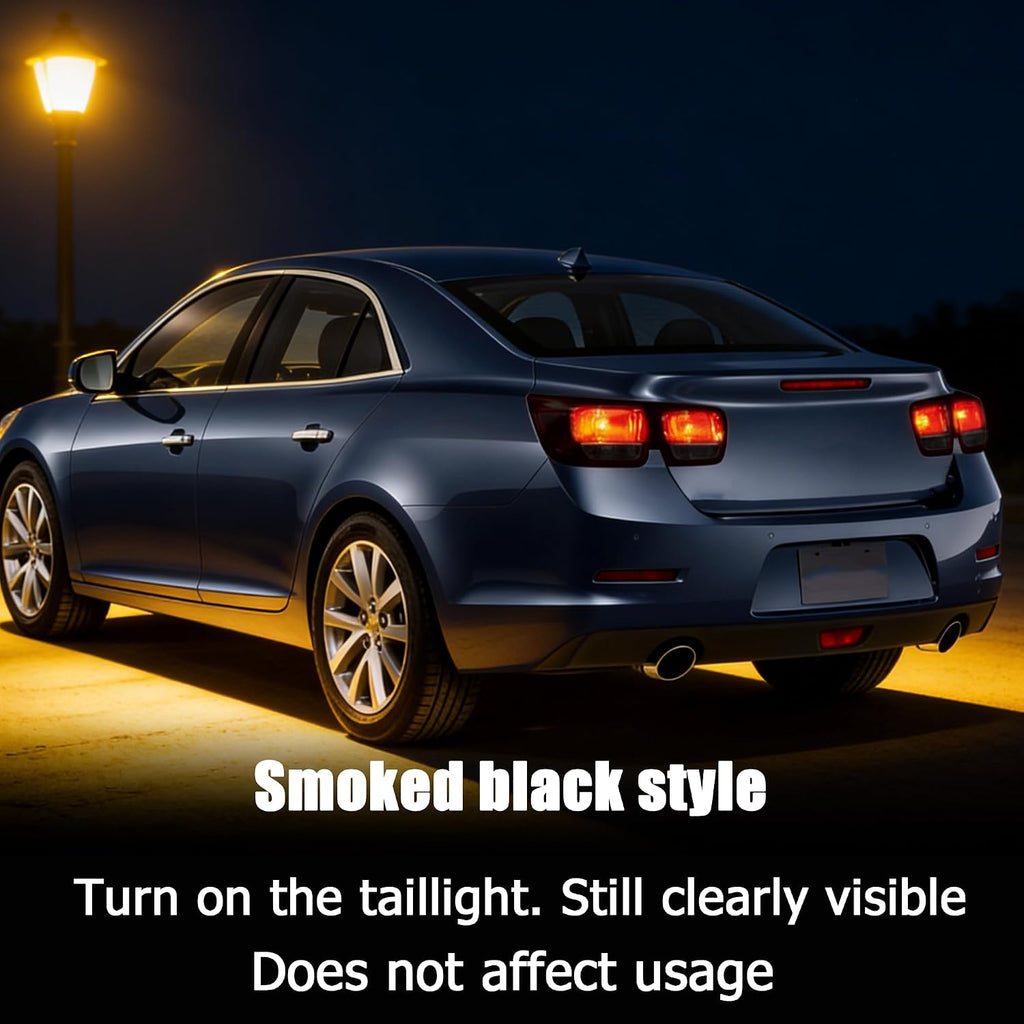STSEV01 Taillight Cover Trim Fit for Chevy Malibu 2013 2014 2015 Accessories LS/LT/LTZ,Tail Light Smoked Black Style Rear Lamp Protective Guards Exterior Decoration