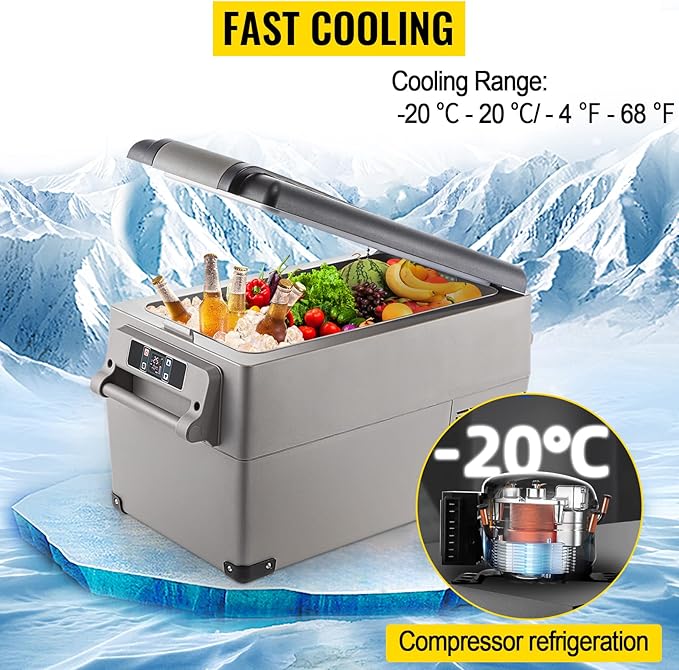 VEVOR CF35 Portable 37 Quart 12 Volt App Control, Car Refrigerator Dual Zone - Image 4