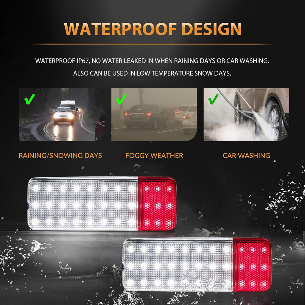 LED Interior Door Pannel Lights for 1992-1996 Ford F150 F250 Bronco, 1992-1997 F350 Door Reflector Lamps 2PCS