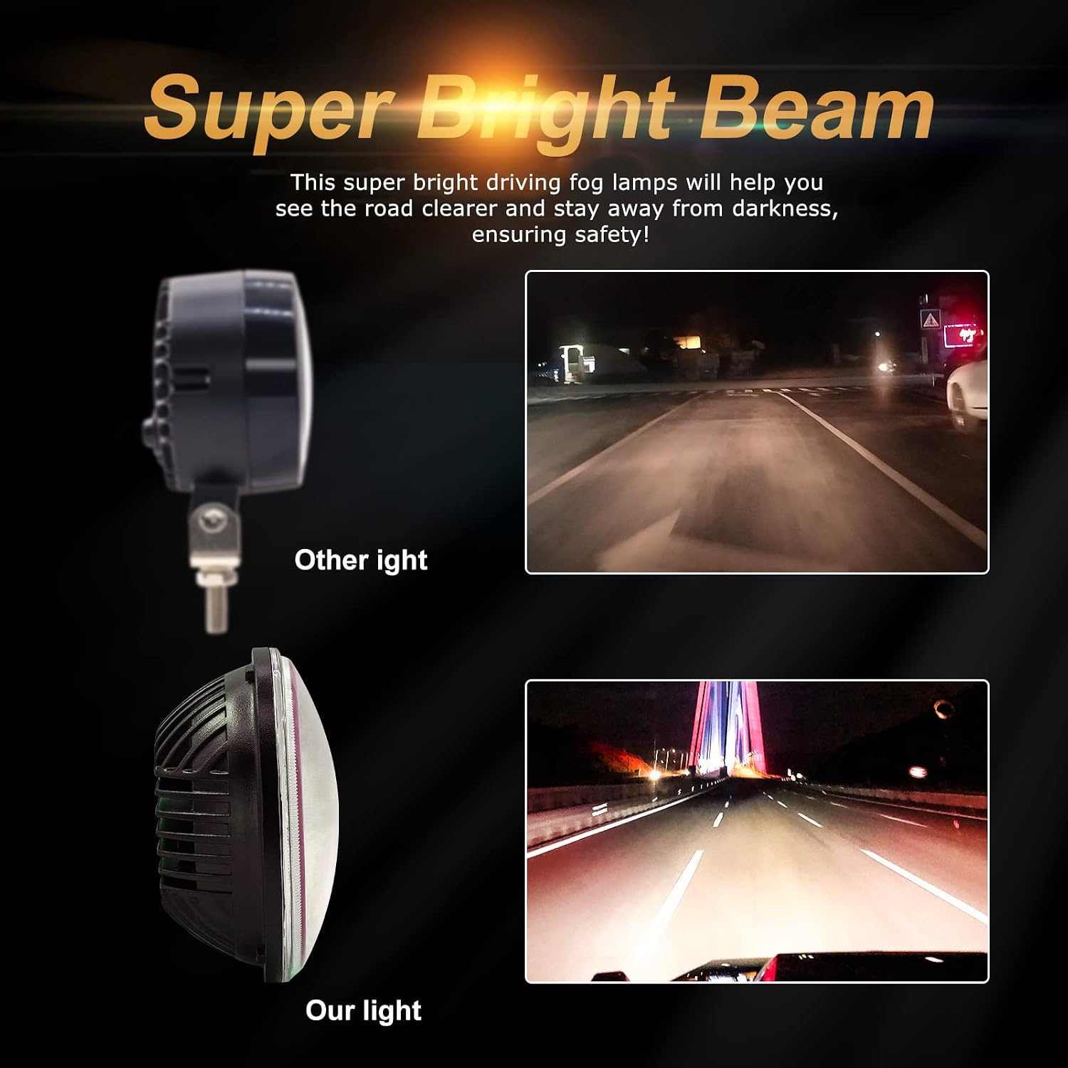 H5006 Spotlight, 5.75" Hi/Low Beam 36W Round LED Pods for Offroad Led Work Light Replacement, 1PCS