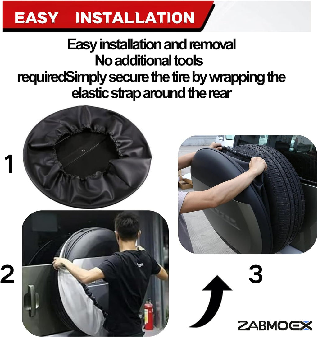 Spare Tire Wheel Cover Fits for Land Rover Defender 90 110 130 2020 2021 2022 2023 2024 2025 ABS+PU Glossy Black Letters Protective Cover
