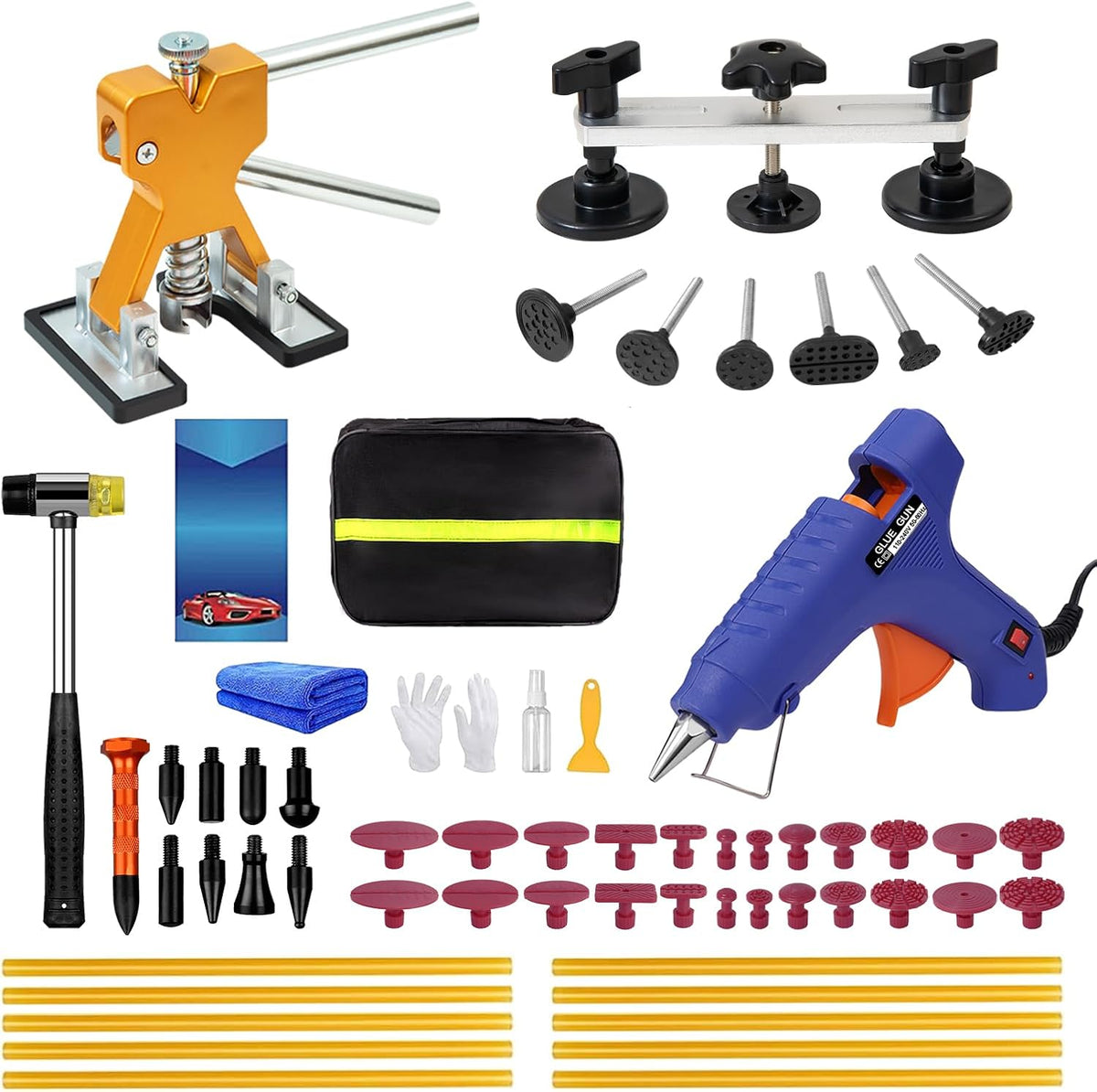 dent puller kit, paintless dent repair kit with, main product view