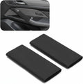 2 PCS Car Grab Handle Cover, PU Leather Anti-scratch Door Grip Gloves Protector, Non-slip Breathable Front Rear Door Pull Handle Cover, Interior Decoration Accessories for Cars (Black)