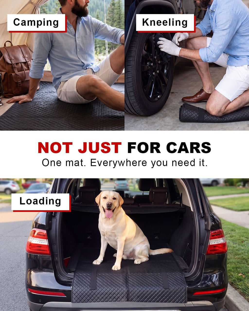 ENTJ Rolling Mechanic Creeper Mat for Low Profile Cars with Storage Bag | Padded Automotive Under Car Repair Pad, Portable For Garage Ground, Gravel, Roadside, Camping, Kneeling, Pet, RV, SUV, Truck