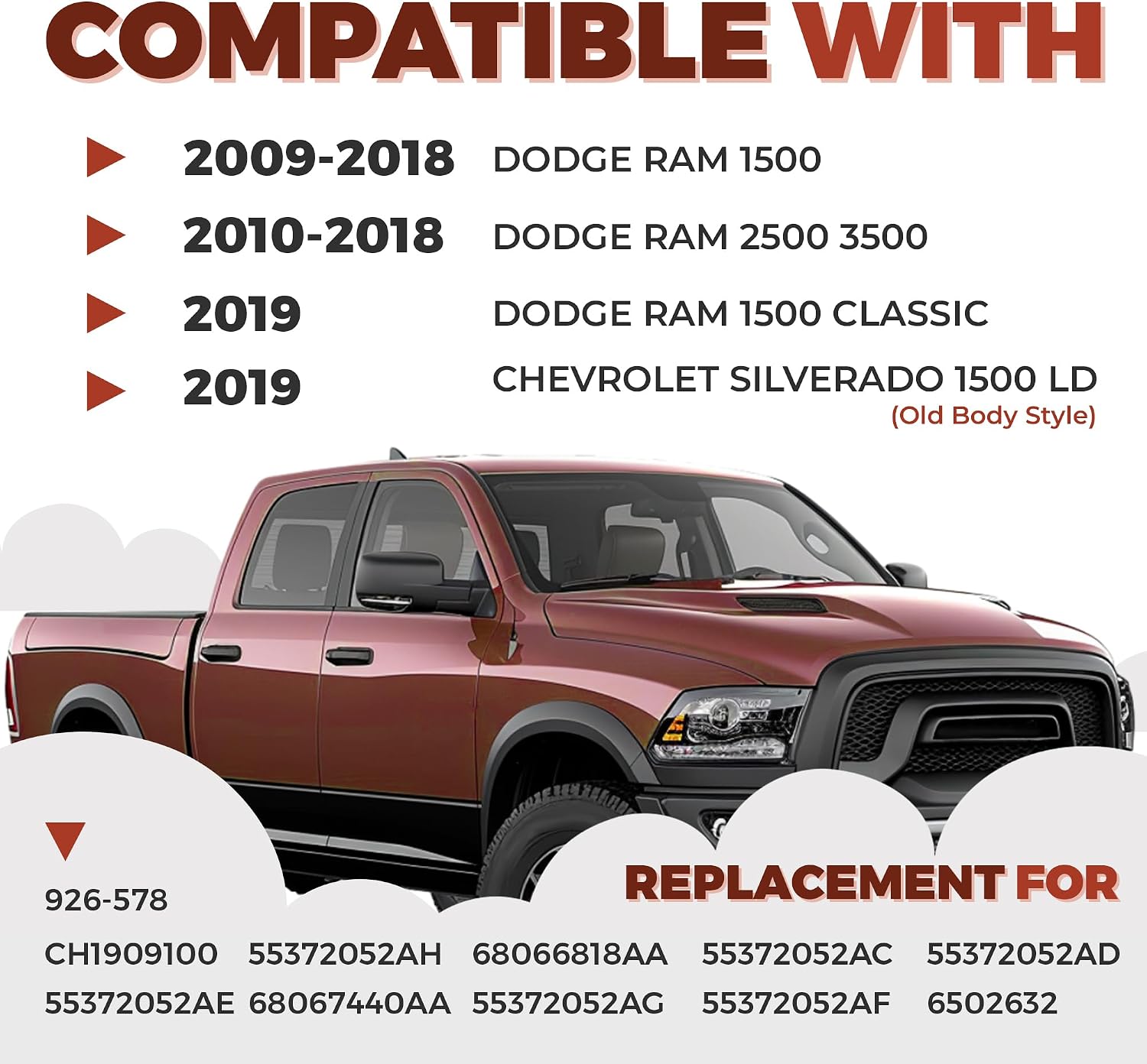ECOTRIC Tailgate Molding Cap Cover Trim Compatible with 2014-2019 Chevy Chevrolet Silverado GMC Sierra 1500 2500HD 3500HD Replacement for 22763062 GM1904110 Top Protector Molding (3Pcs)