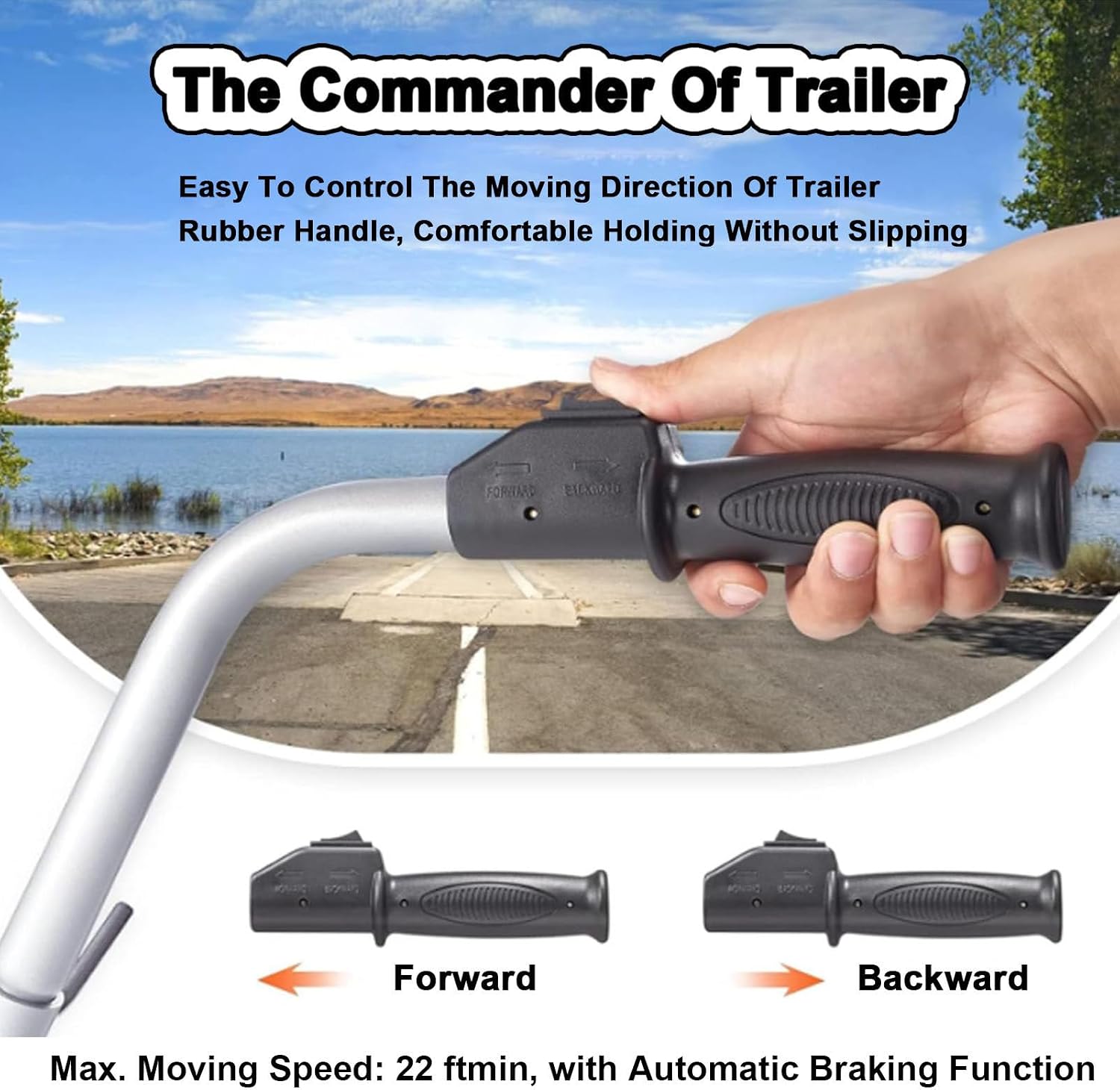 Electric Trailer Mover with 12V 350W Motor, Supports Up to 5000lbs, Ideal for Caravans, Boat, and Horse Trailers