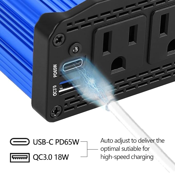 ALLWEI 300W Car Power Inverter DC 12V to 110V AC Power inverters - Image 8