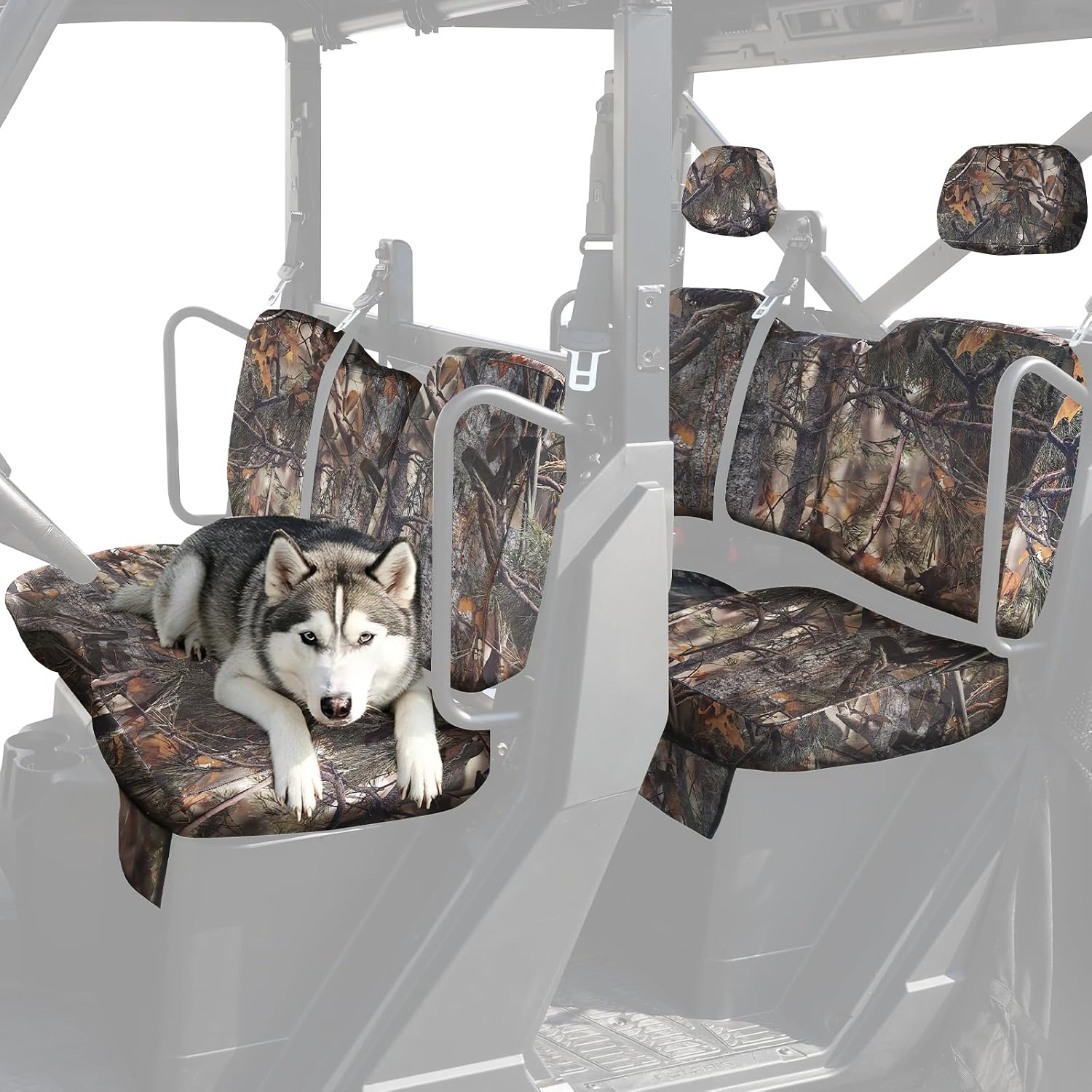 UTV Seat Covers Compatible with Polaris Ranger Crew 1000 Premium 2020–2025 and Ranger Crew XP 1000 2017–2021, Waterproof 1680D Oxford-Fabric Camo Seat Covers for Outdoor
