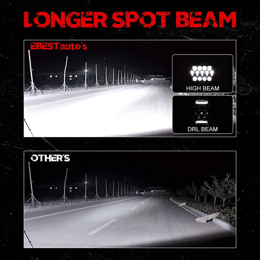 bestzheyu 2pcs 7 inch round led off road, side view