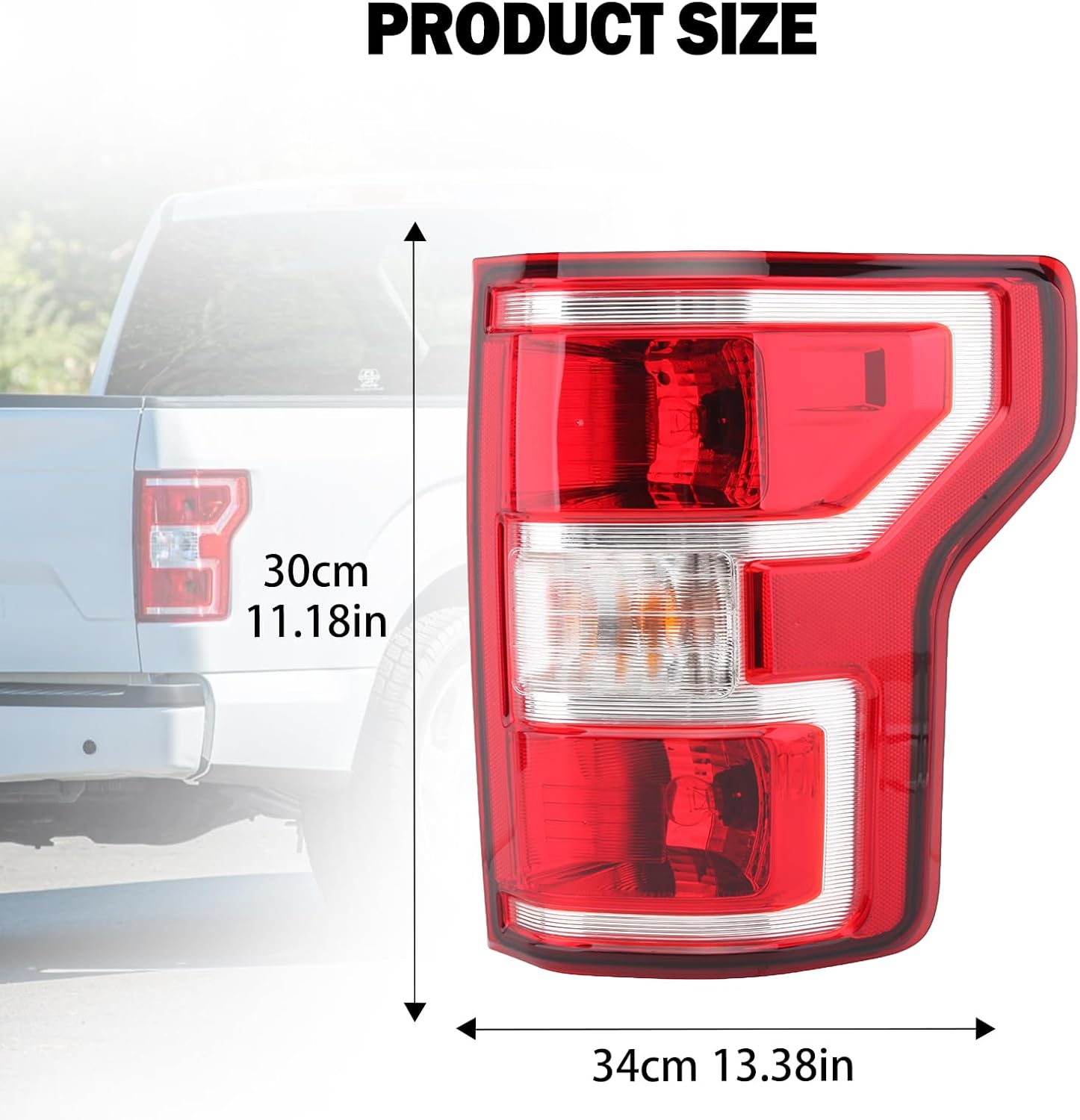Passenger Side Tail Light Assembly Compatible with Ford F150 F-150 2018-2020 With Halogen Bulb and Harness Right Tail Lamp