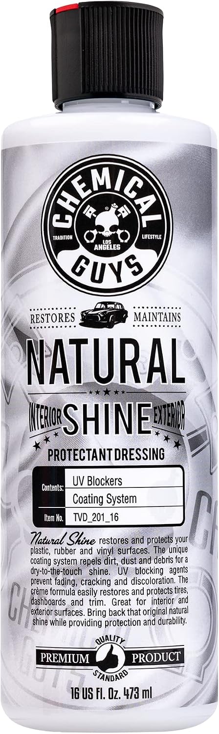 Chemical Guys TVD_201_16, Natural Shine, Satin Shine Dressing for Plastic, Rubber and Vinyl, 16 oz