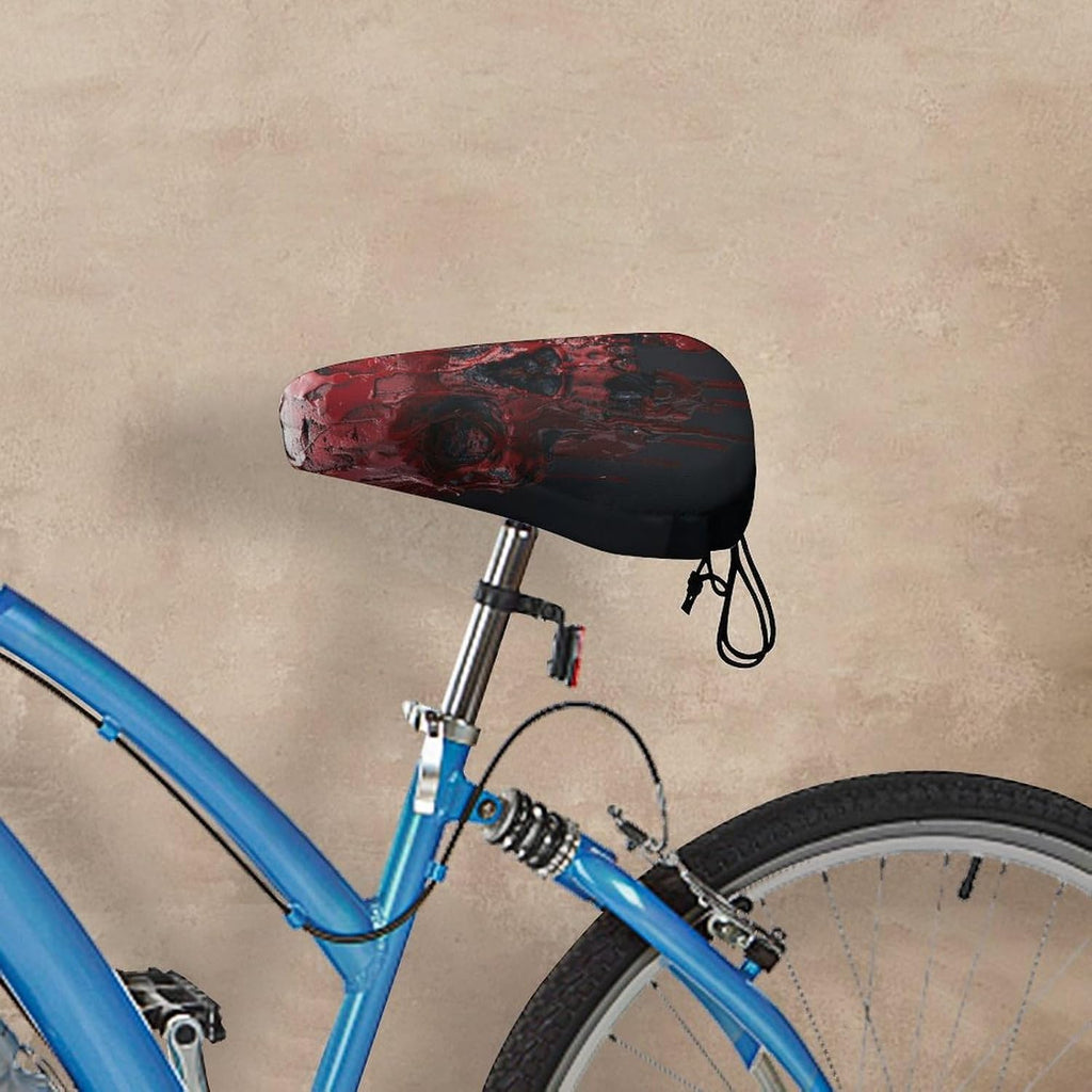 Skull Dripping Red Bike Seat Cover Waterproof Bike Seat Cushion with Adjustable Drawstring Universal Fit Bicycle Accessories, Non-Slip Bicycle Saddle Protector for Sun & Dust (14.5x10.6 in)