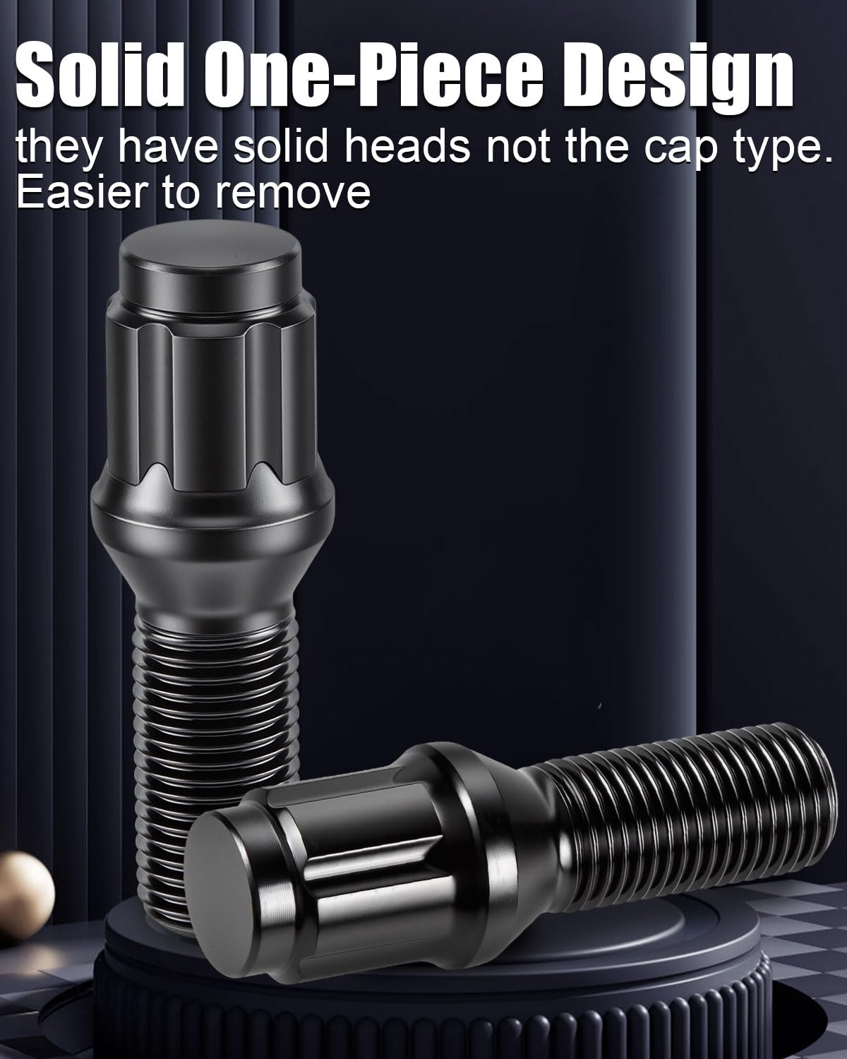 GAsupply M14x1.25 Lug Bolts 28mm Shank fits for BMW i3, i4, i5, i7, i8, ix, M2, M3, M4, M5, M8, x1, x2, x3, x4, x5, x6, x7, xM, Black 14x1.25 6 Spline Wheel Lug Bolt Conical Seat, 20 pcs+1 pcs Key
