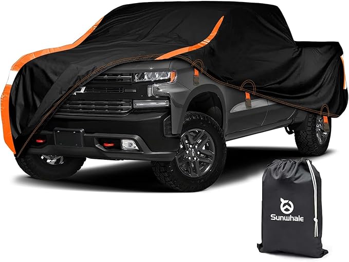 Truck Cover Heavy Duty 100% Waterproof Pickup Truck Cover All Weather by SUNWHALECOVERProvidingASoothingStartToYourEveryAdventure