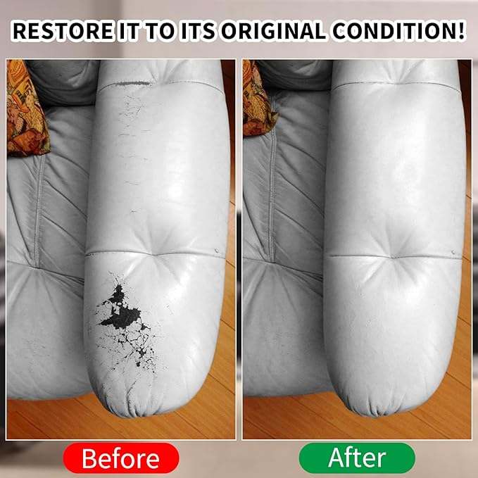 Leather Recoloring Balm, 8.5oz Leather Color Restorer, Leather Couch Scratch - Image 5