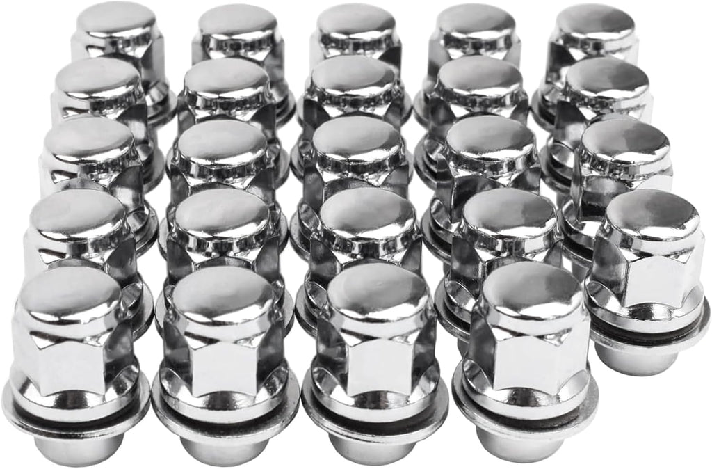 12x1.5 Lug Nuts 20 Pcs Chrome Closed End Mag Style Lug Nuts with Washer 13/16" (21mm) Hex Compatible with Toyota Camry/Corolla/Tacoma Lexus